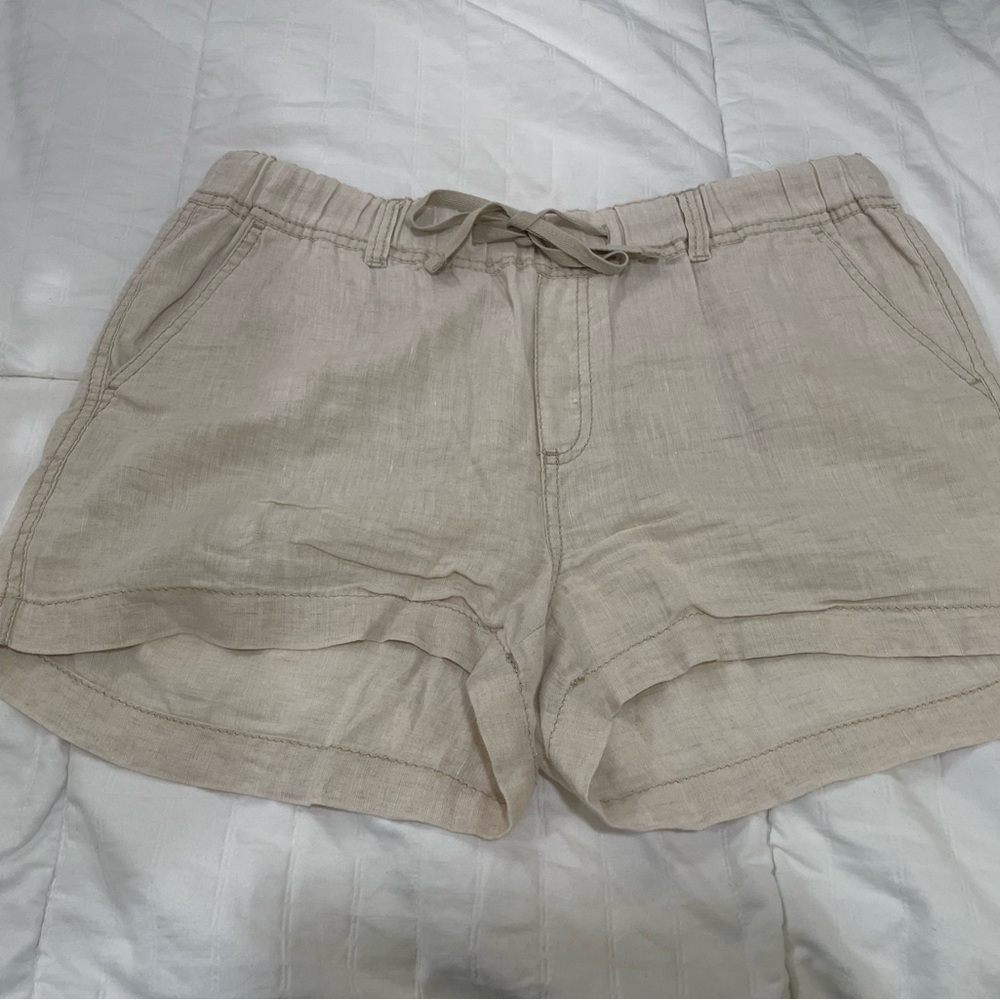 Caslon Beige Linen Cargo Shorts